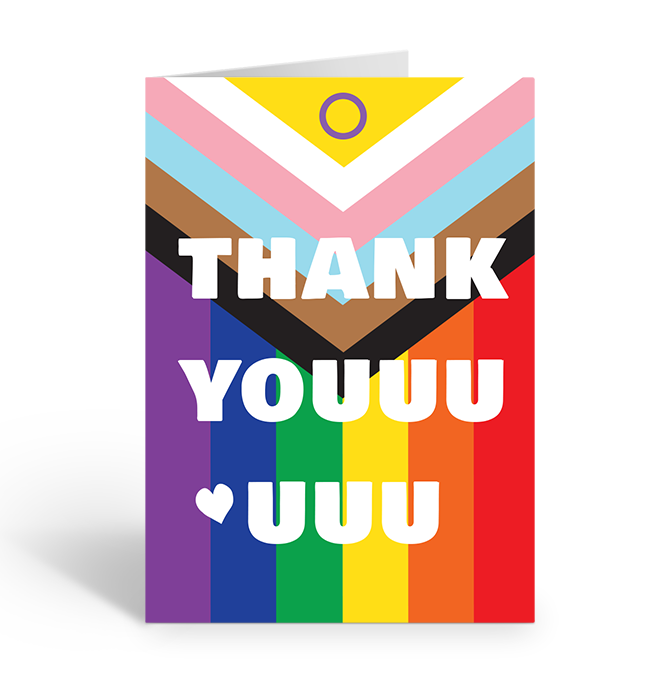 Thank Youuuuuu All Inclusive Progress Pride Flag Greeting Card