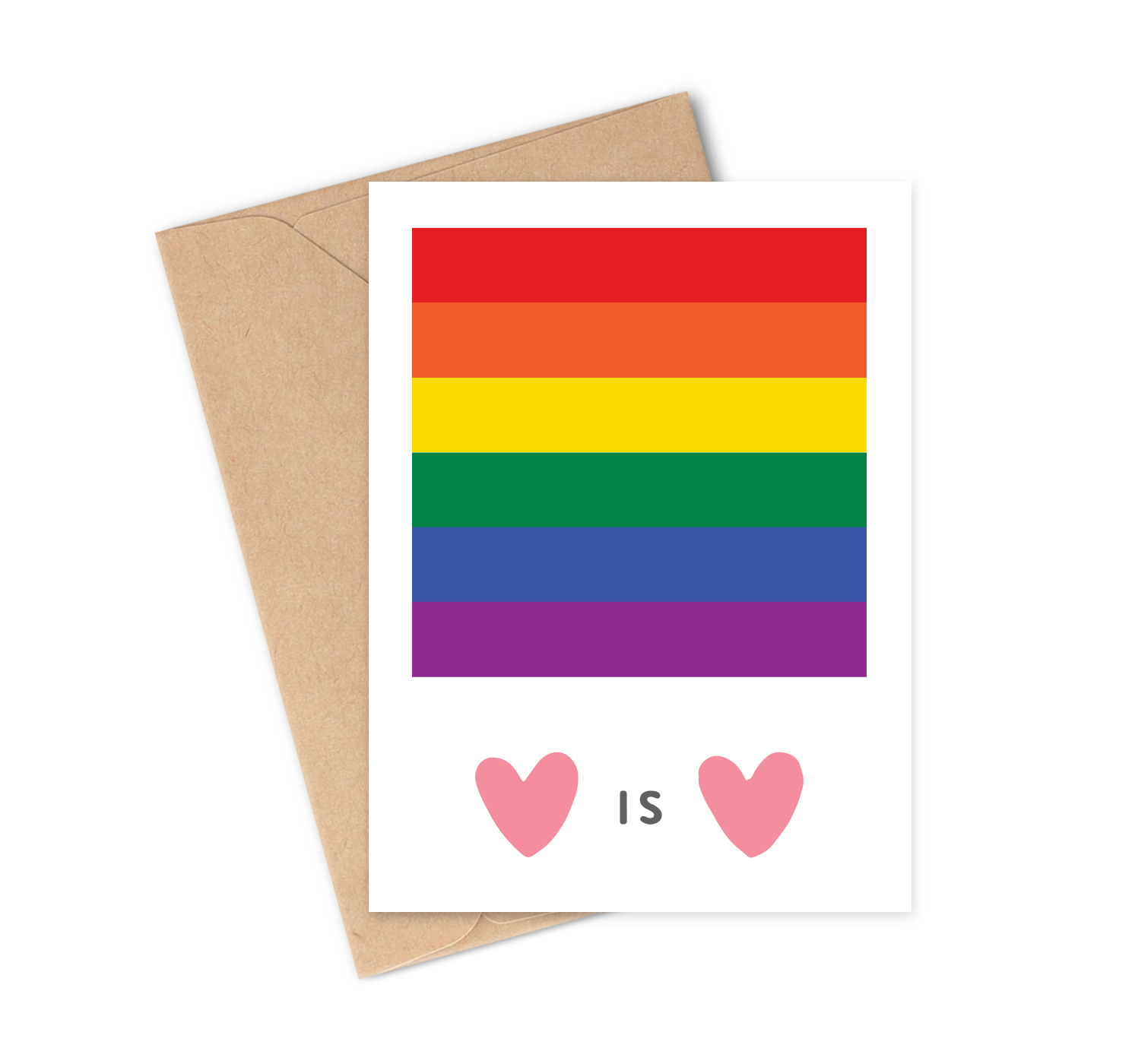 LOVE IS LOVE RAINBOW FLAG Greeting Card with envelope