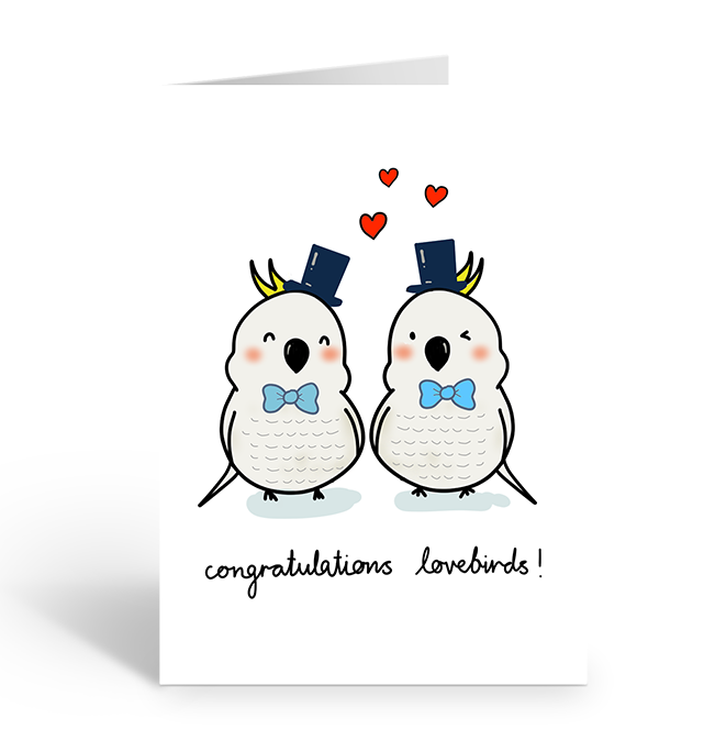 Congratulations Lovebirds Greeting Card