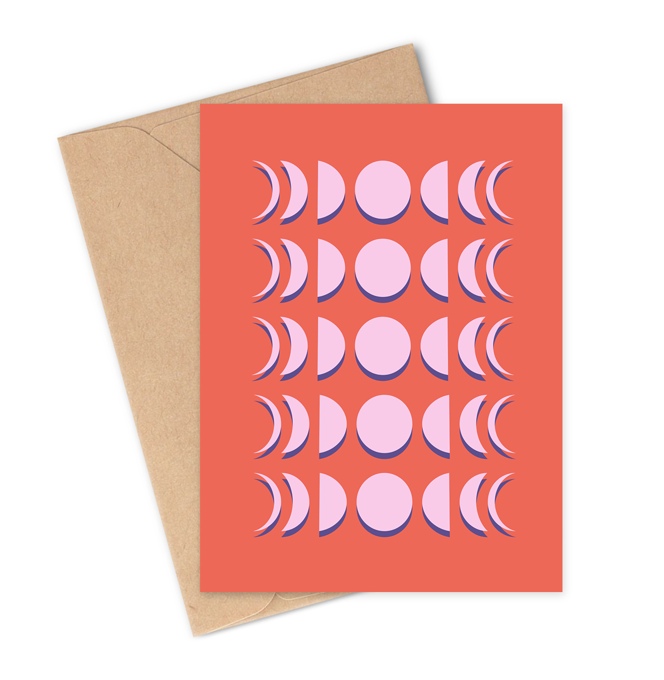 Moon phases greeting card