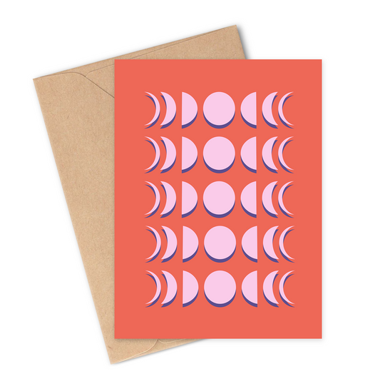 Moon phases greeting card