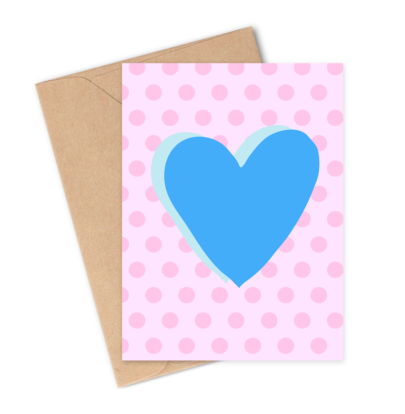 POP ART PINK N BLUE HEART Greeting Card