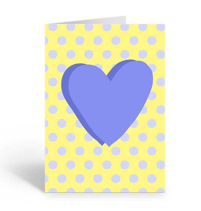 POP ART YELLOW N PURPLE HEART Greeting Card