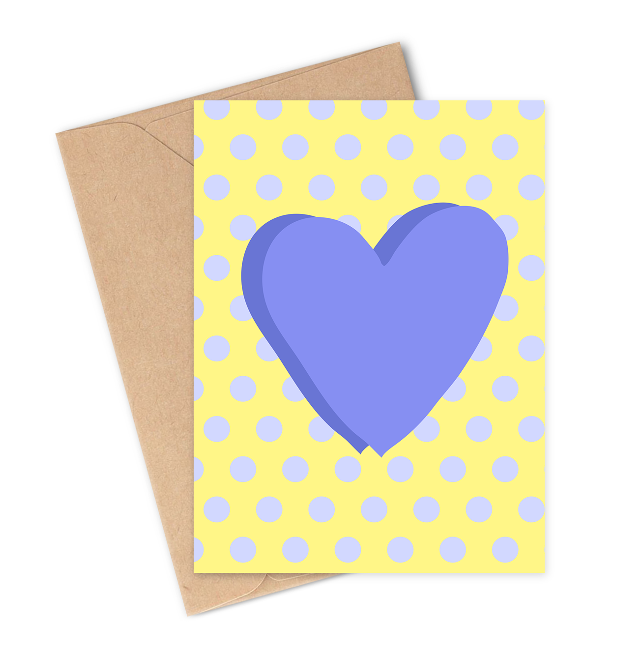 POP ART YELLOW N PURPLE HEART Greeting Card