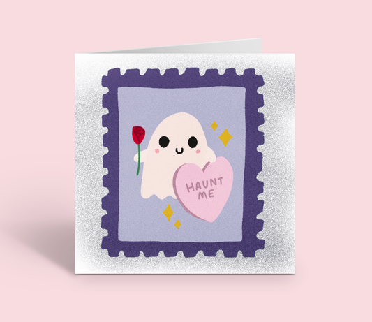 HAUNT ME Square Greeting Card