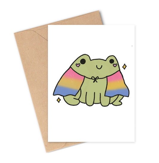 PANSEXUAL PRIDE FROG Greeting Card with Kraft envelope