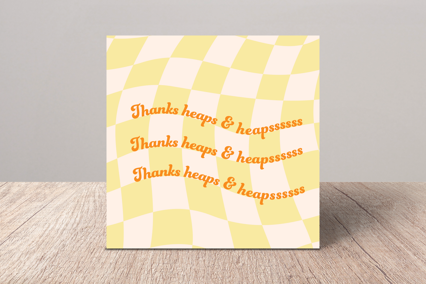 THANKS HEAPS & HEAPSSSSSS Checkered Greeting Card