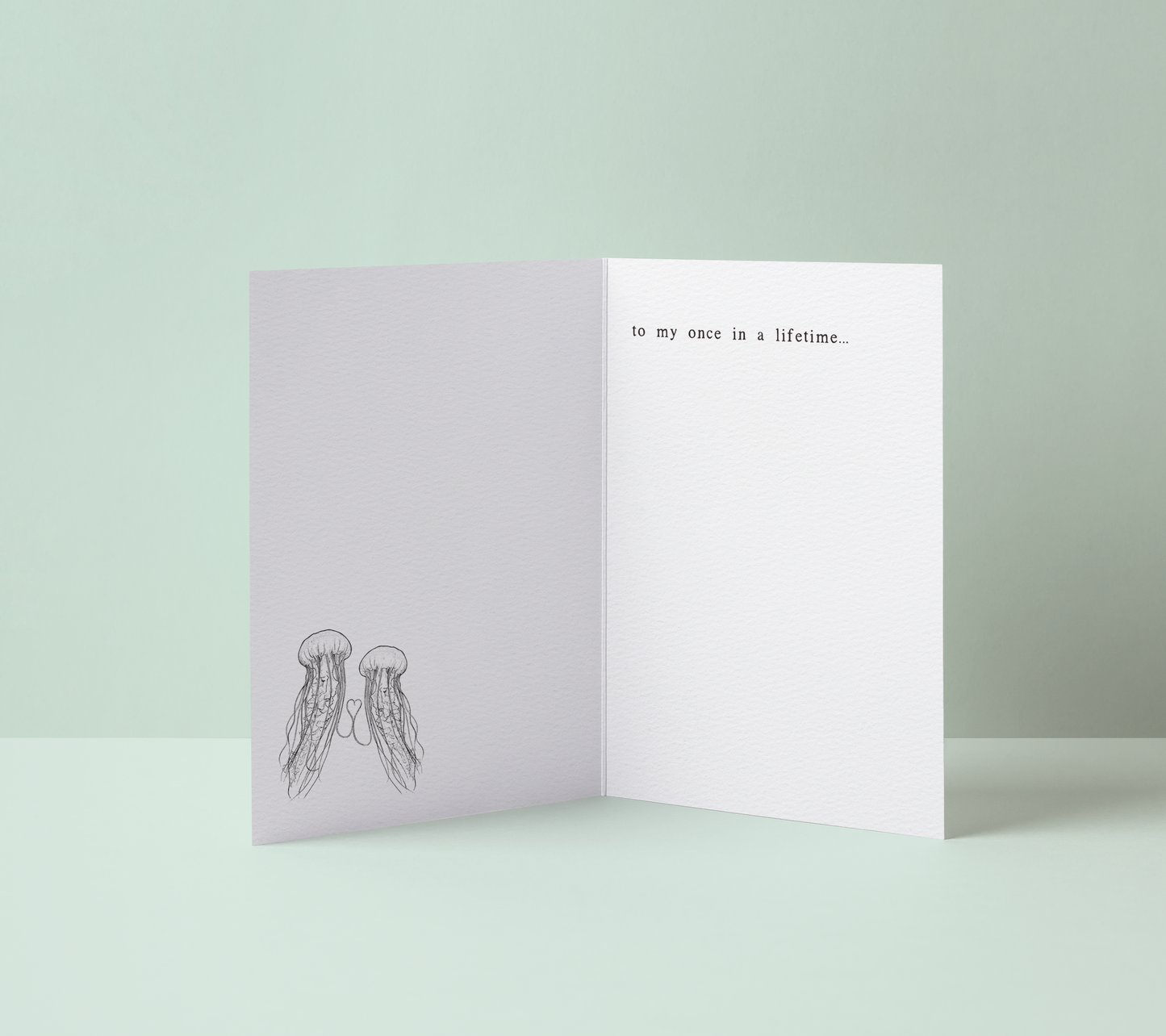 ICE CREAM LOVE POEM inside luxe felt white Greeting Card