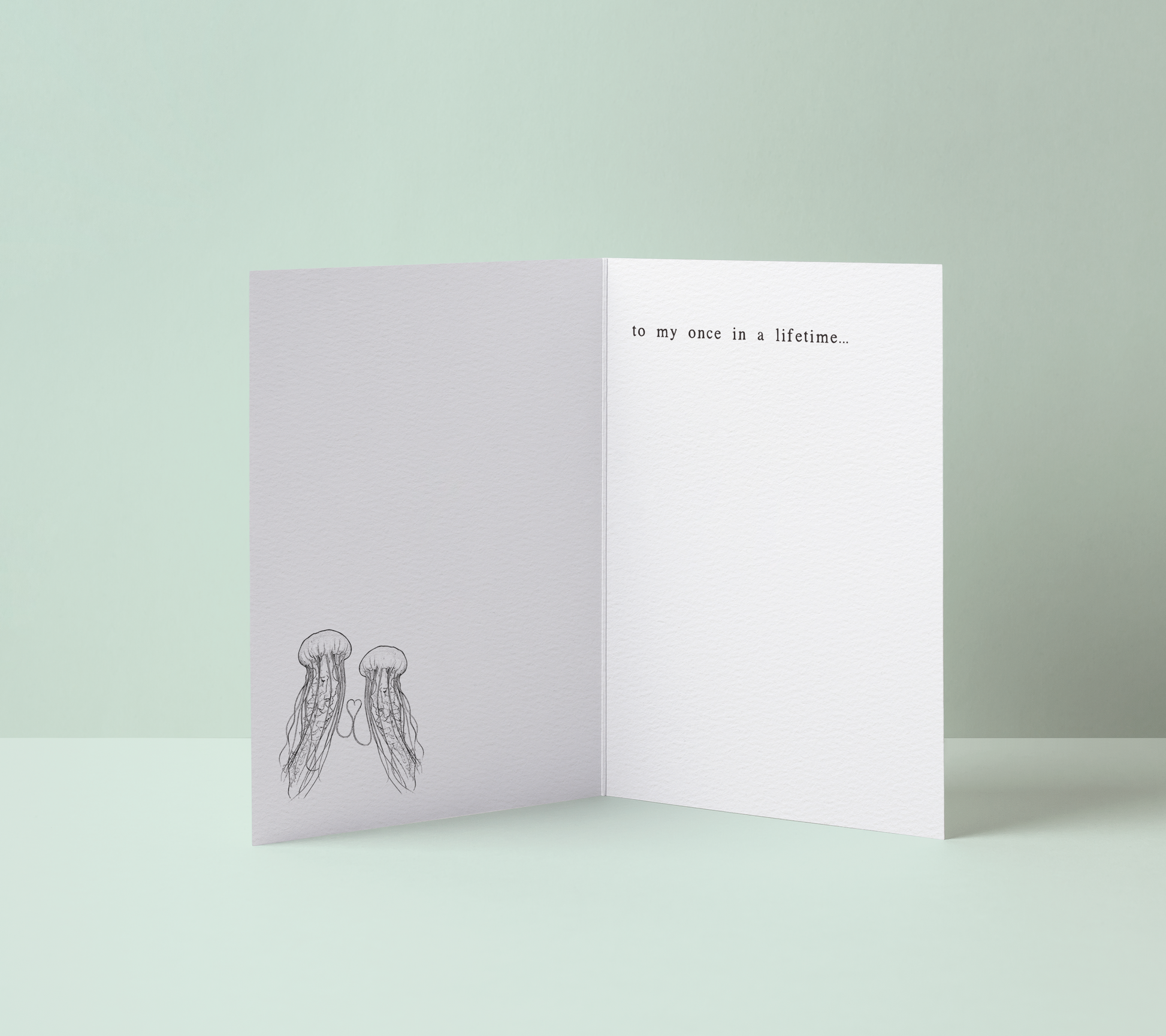 ICE CREAM LOVE POEM inside luxe felt white Greeting Card