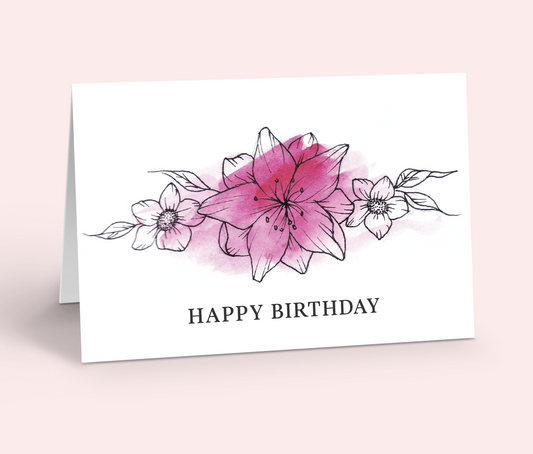 HAPPY BIRTHDAY FLORAL Greeting Card