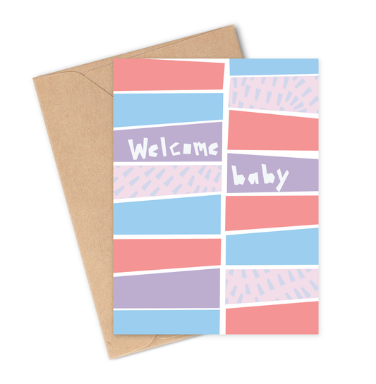 WELCOME BABY GEO ABSTRACT Greeting Card