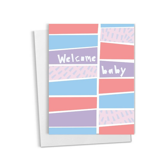 WELCOME BABY GEO ABSTRACT Greeting Card