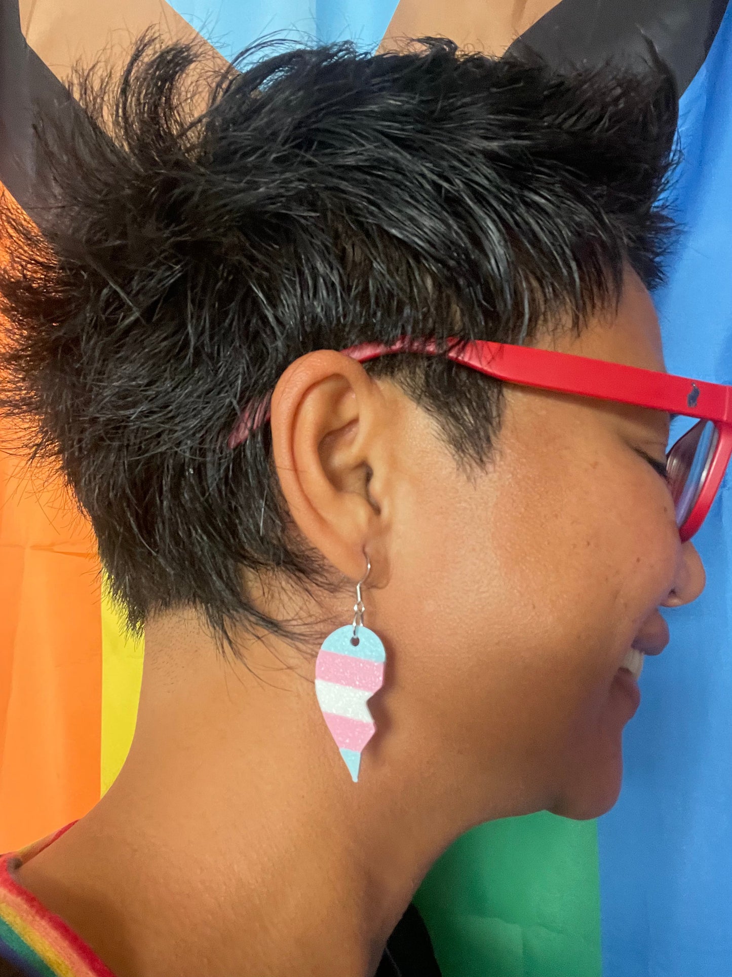 BFF TRANS 3D DROP EARRINGS