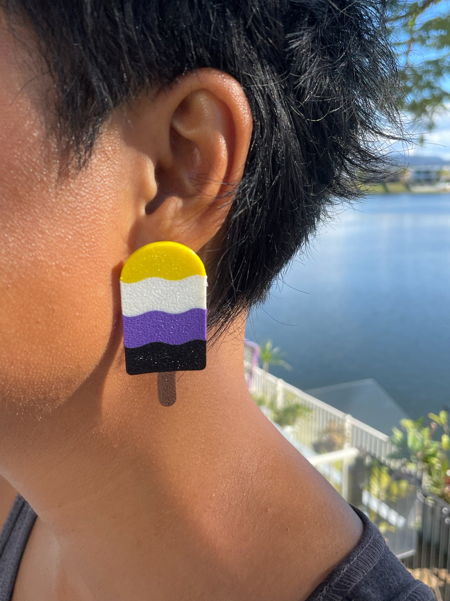 Non-Binary Pop 3D Stud Earrings