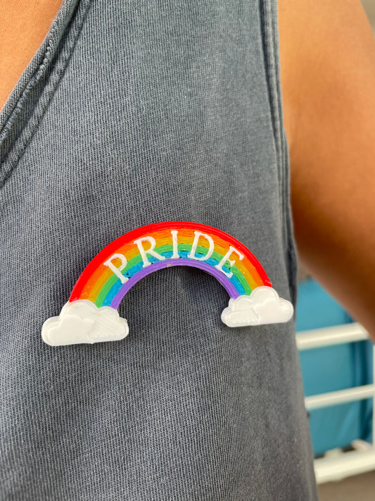 Mini Rainbow Pride Arc 3D Printed Pin made of plant based filament