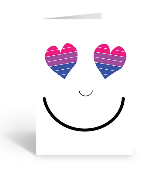 Bisexual Heart Eyes Smiles Greeting Card