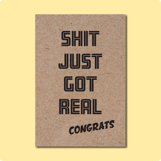 Shit Just Got Real Congratulations Greeting Card for Wedding Engagement Gay LGBT