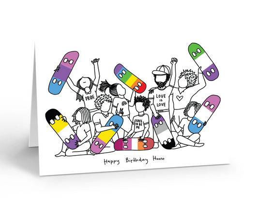 HAPPY BIRTHDAY HOMO SKATER Greeting Card