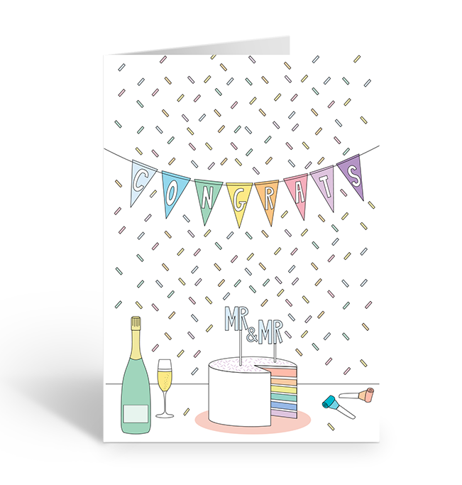 Mr & Mr Congrats Wedding Greeting Card