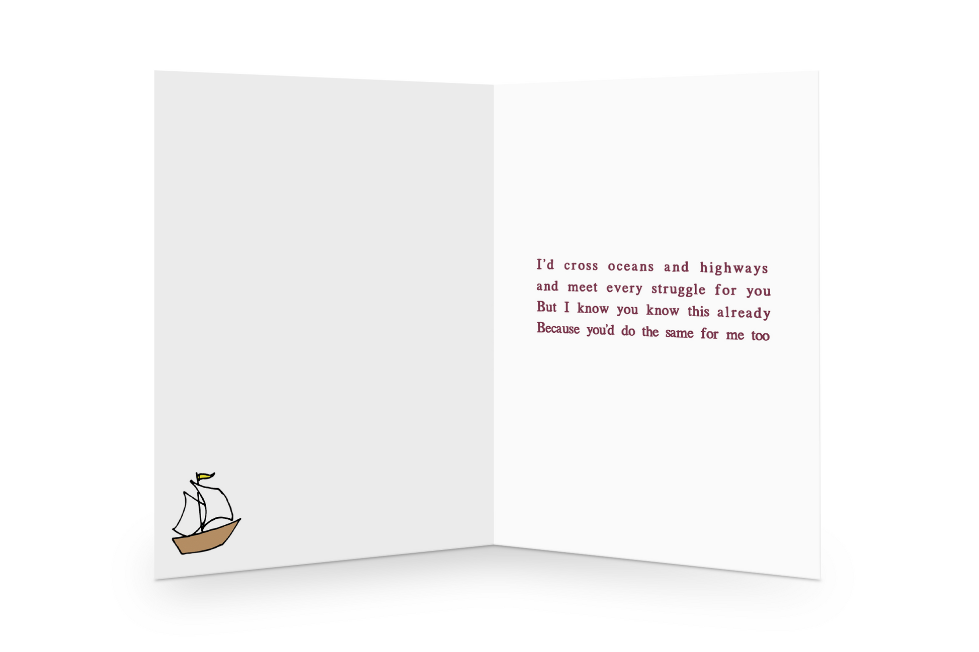 Love poem inside greeting card by Courtney Peppernell