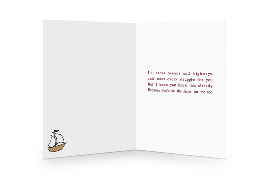 Love poem inside greeting card by Courtney Peppernell