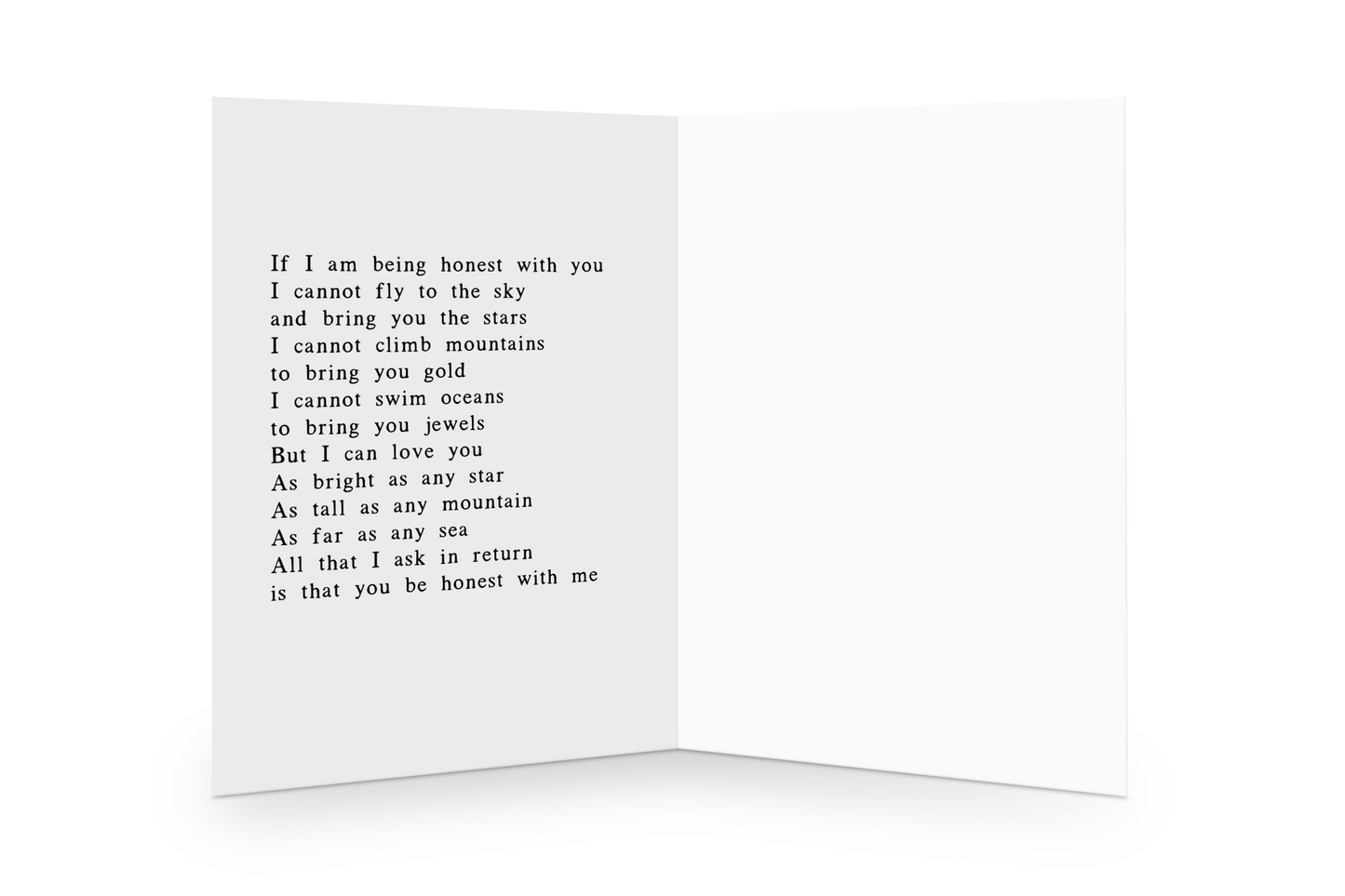 Love poem inside greeting card by Courtney Peppernell