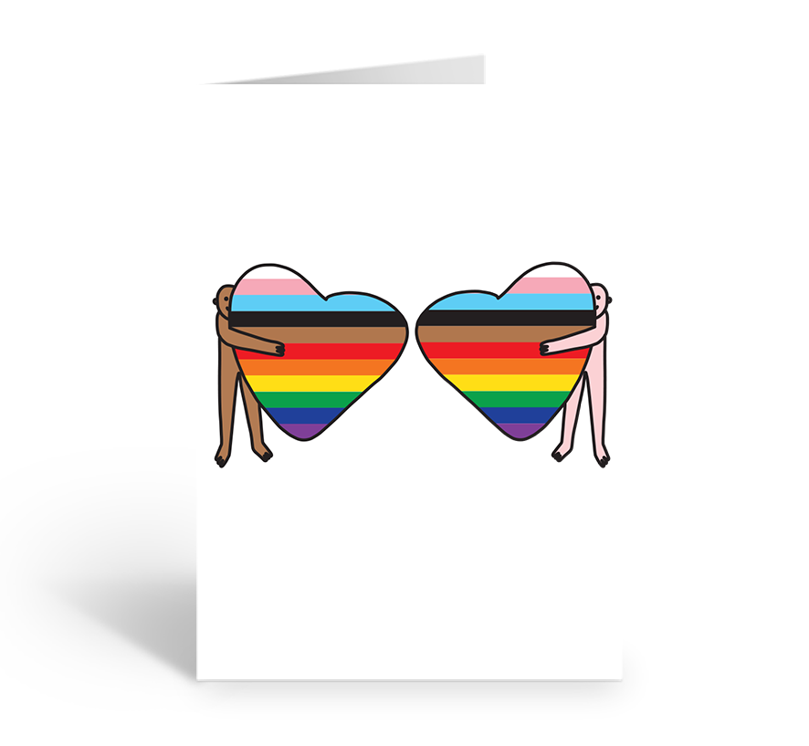 Progress Pride Hugs Greeting Card