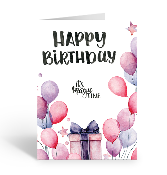 Happy Birthday, it's magic time greeting card 