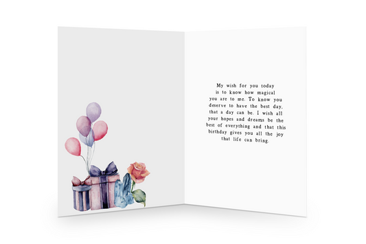 Birthday Poem inside greeting card by Courtney Peppernell