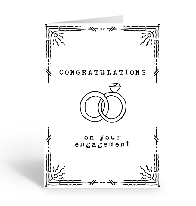 POETRY ENGAGEMENT CONGRATS Greeting Card on luxe felt white
