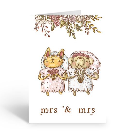 Mrs & Mrs Wedding Poetry Greeting Card