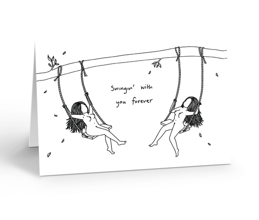 Swingin' with you forever greeting card