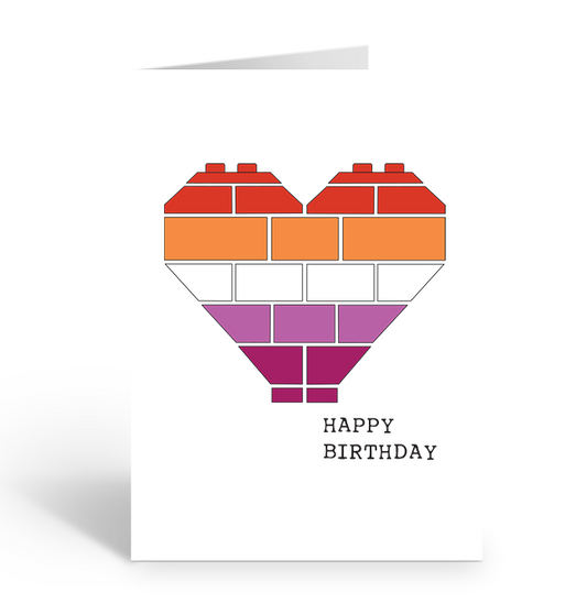 Lesbian Birthday Brick Heart Greeting Card