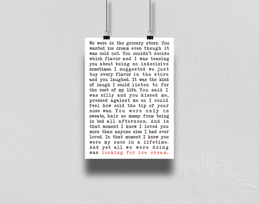 Looking for ice cream poetry print by LGBTQ+ Australian Author Courtney Peppernell