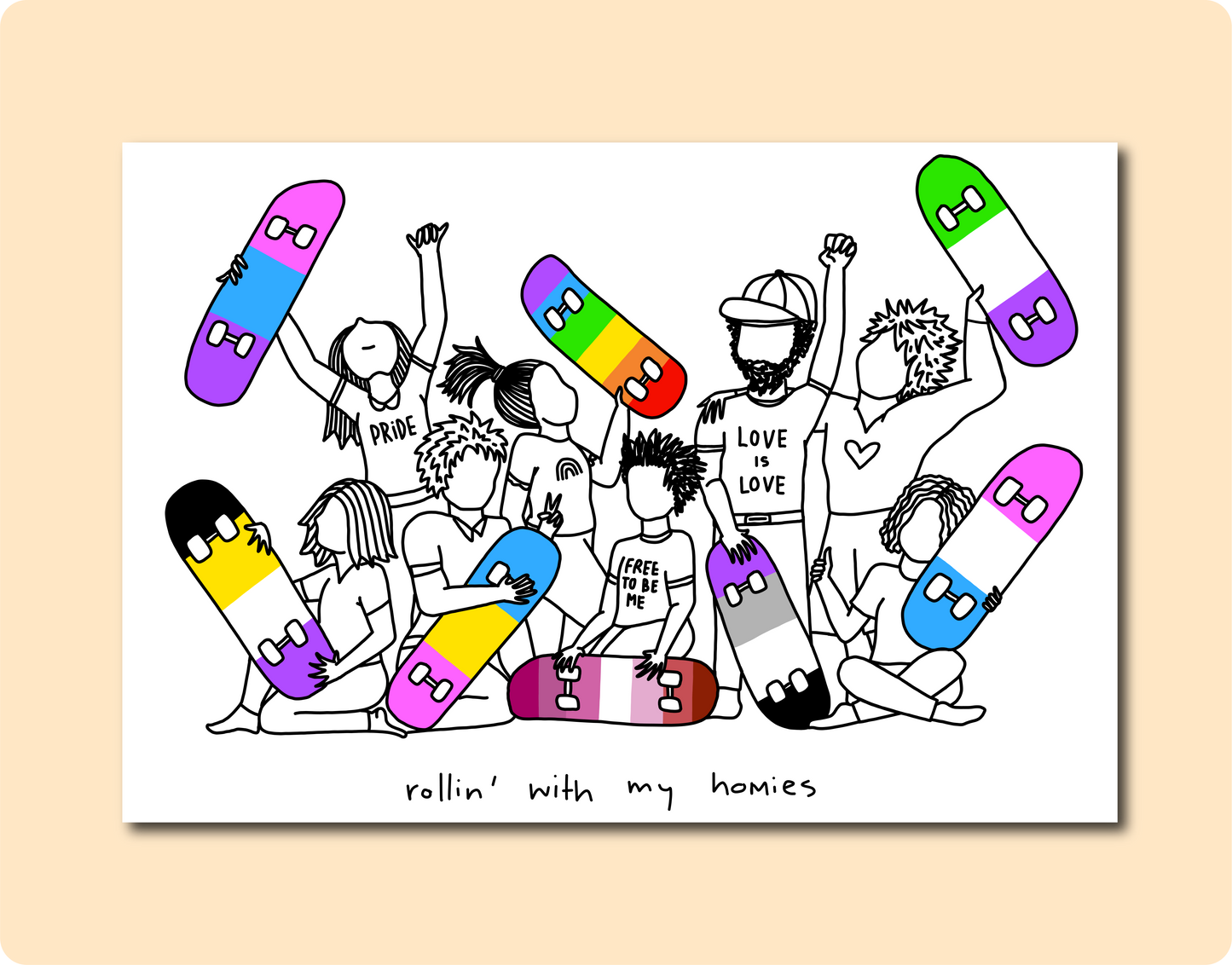 ROLLIN' HOMOS / HOMIES Print