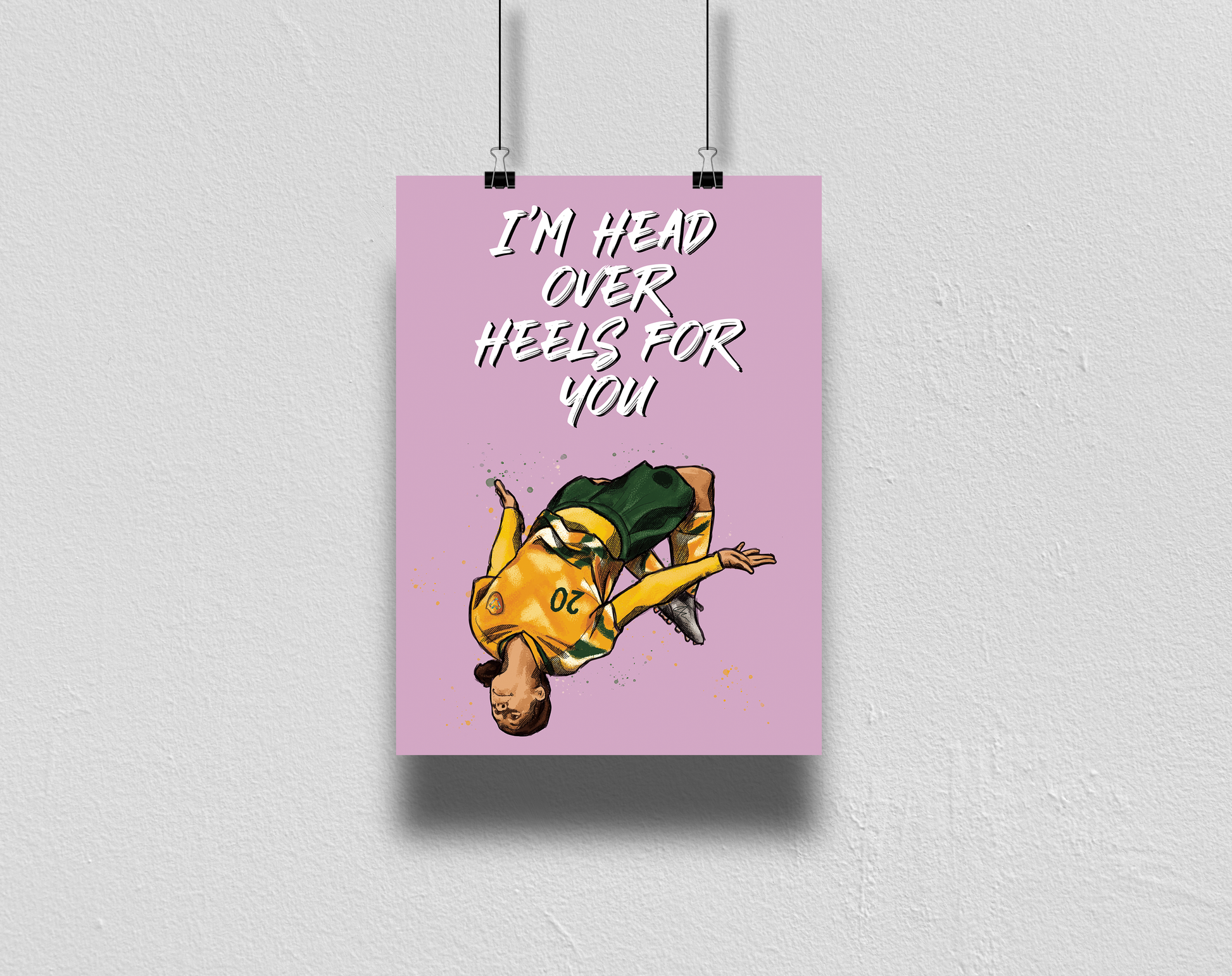 A4 Print Sam Kerr Head Over Heels For You Design