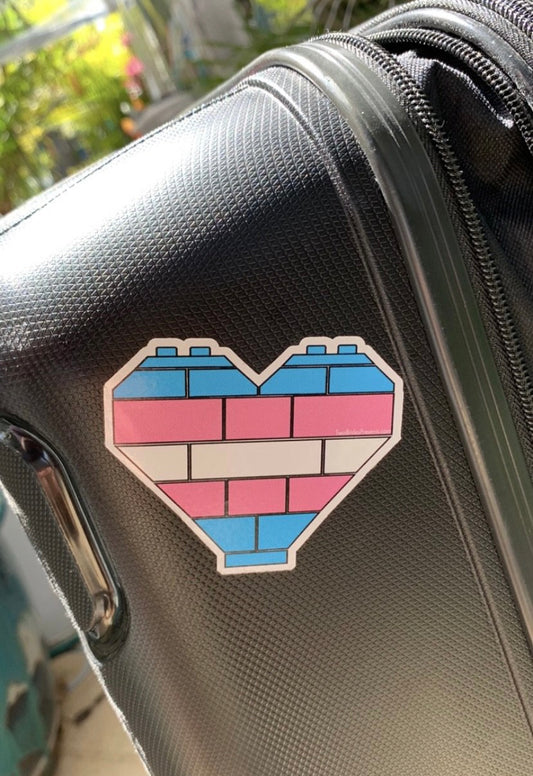 Trans Brick Heart LGBTQ+ Pride Sticker