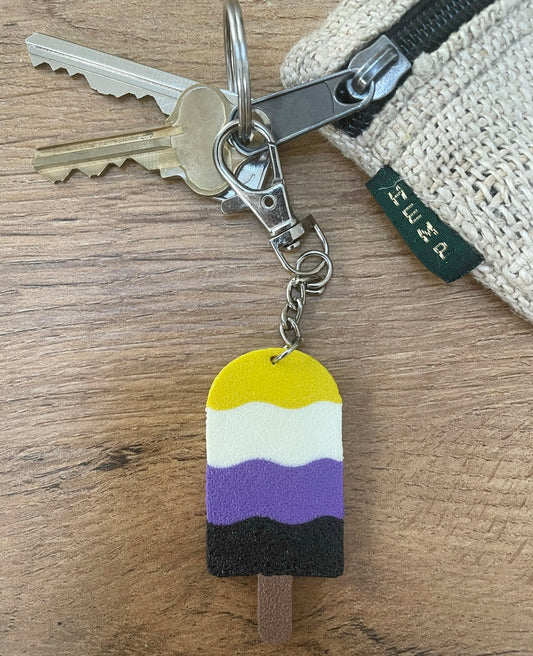 3D Non-Binary Pride SwirlPop Key Chain