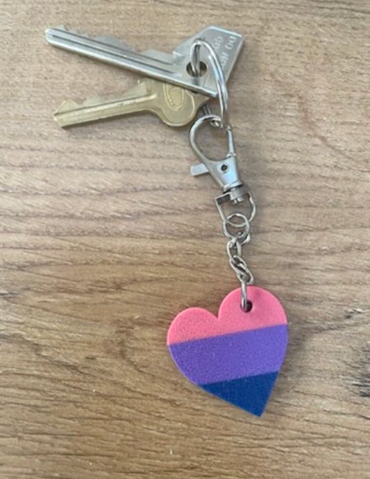 3D Printed Bisexual Heart Key Chain