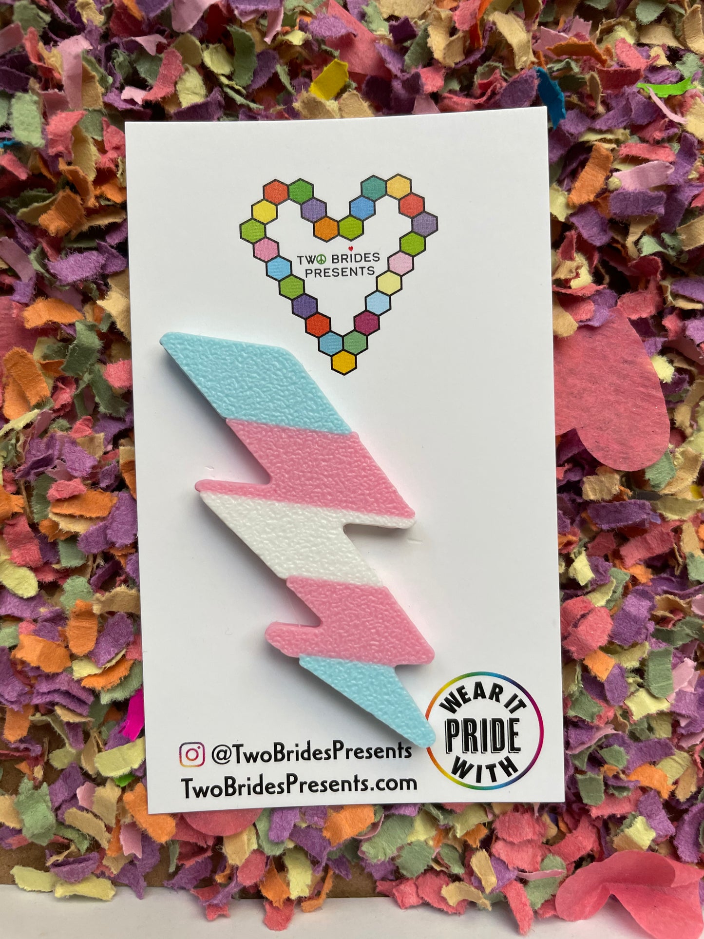 3D Trans Lightning Pride PIn