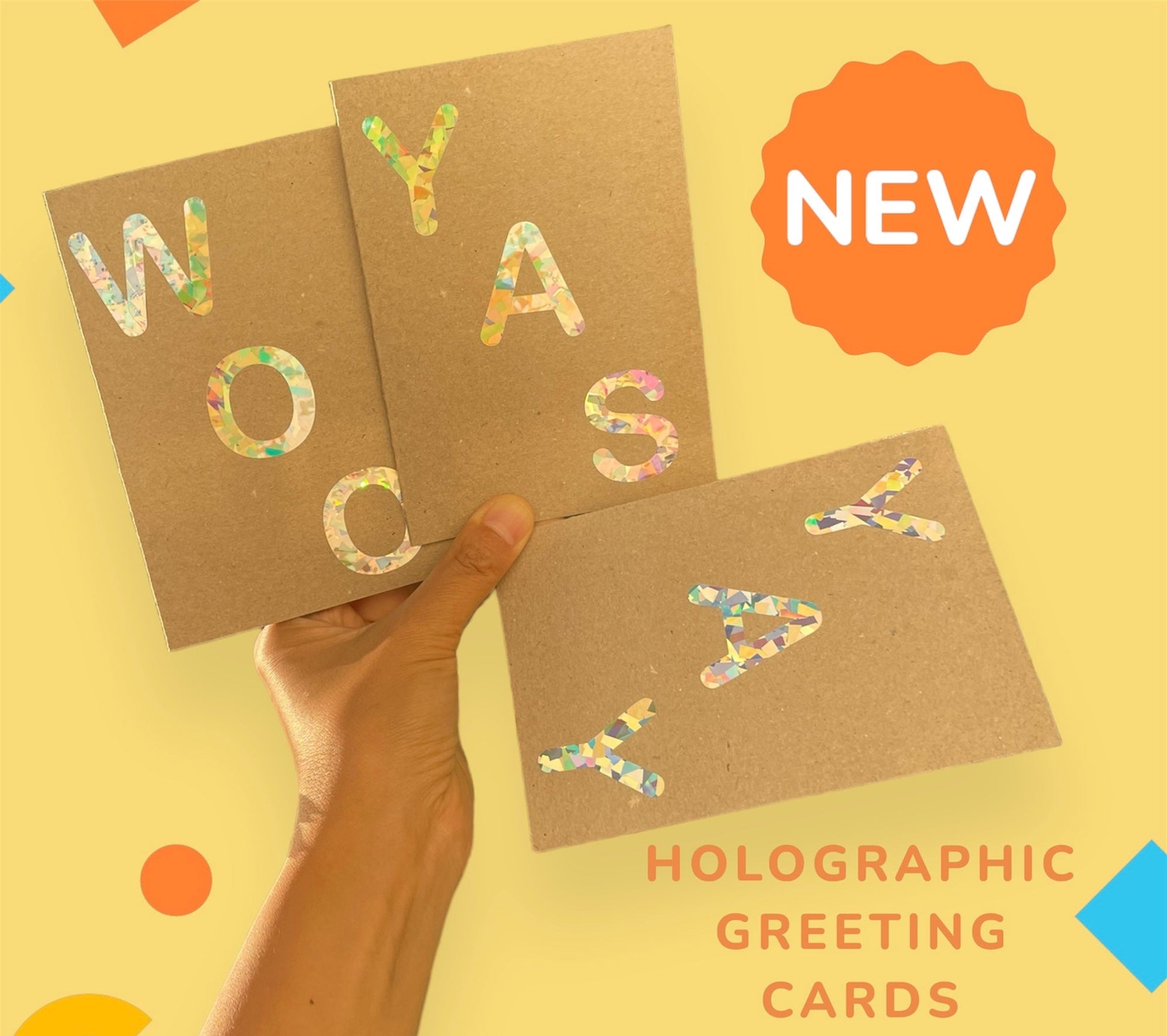 New WOO YAS YAY Holographic Greeting Card