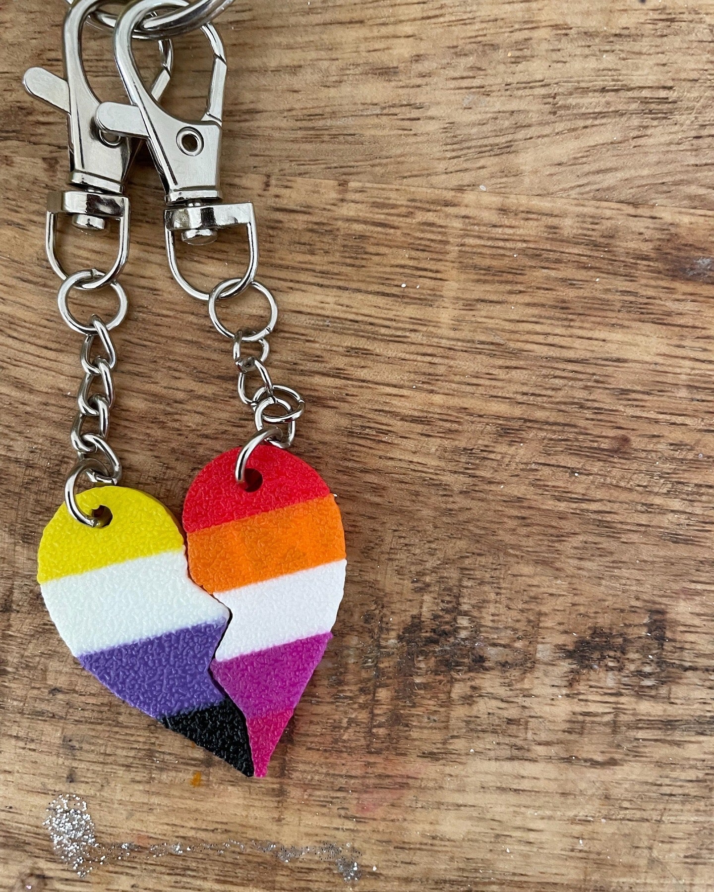 3D BFF LGBTQ+ PRIDE Key Chains - Pick colours