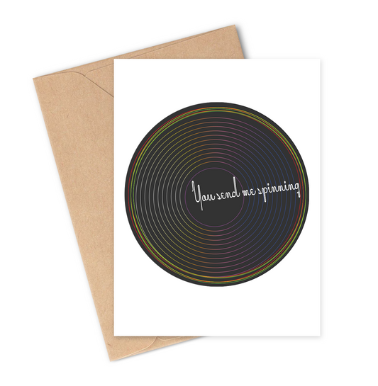 YOU SEND ME SPINNING VINYL RECORD MUSIC Greeting Card