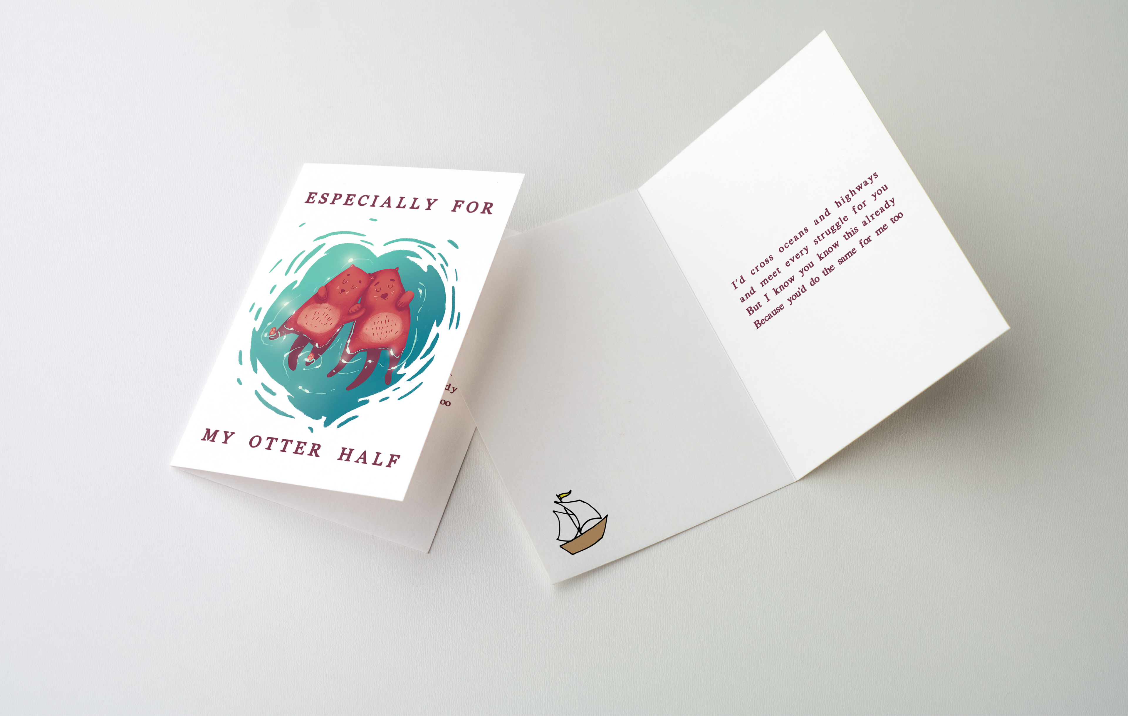 Otter Half Greeting Card