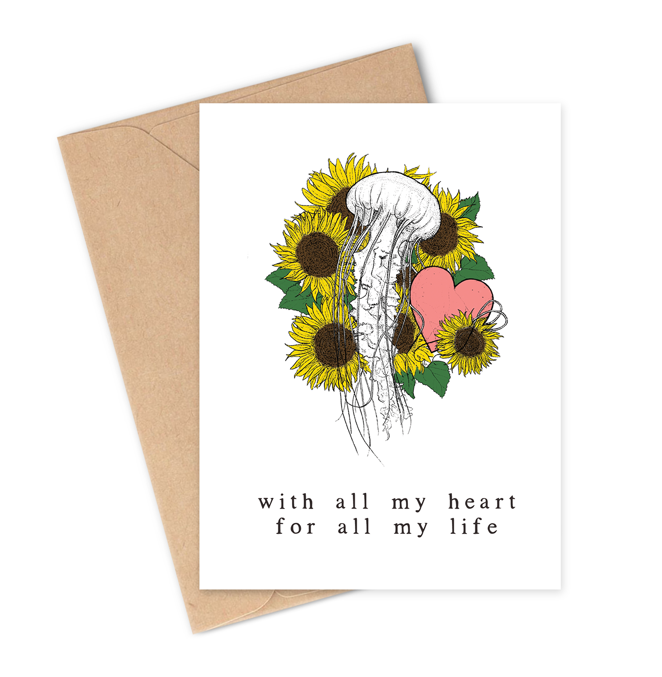 WITH ALL MY HEART POETRY Greeting Card