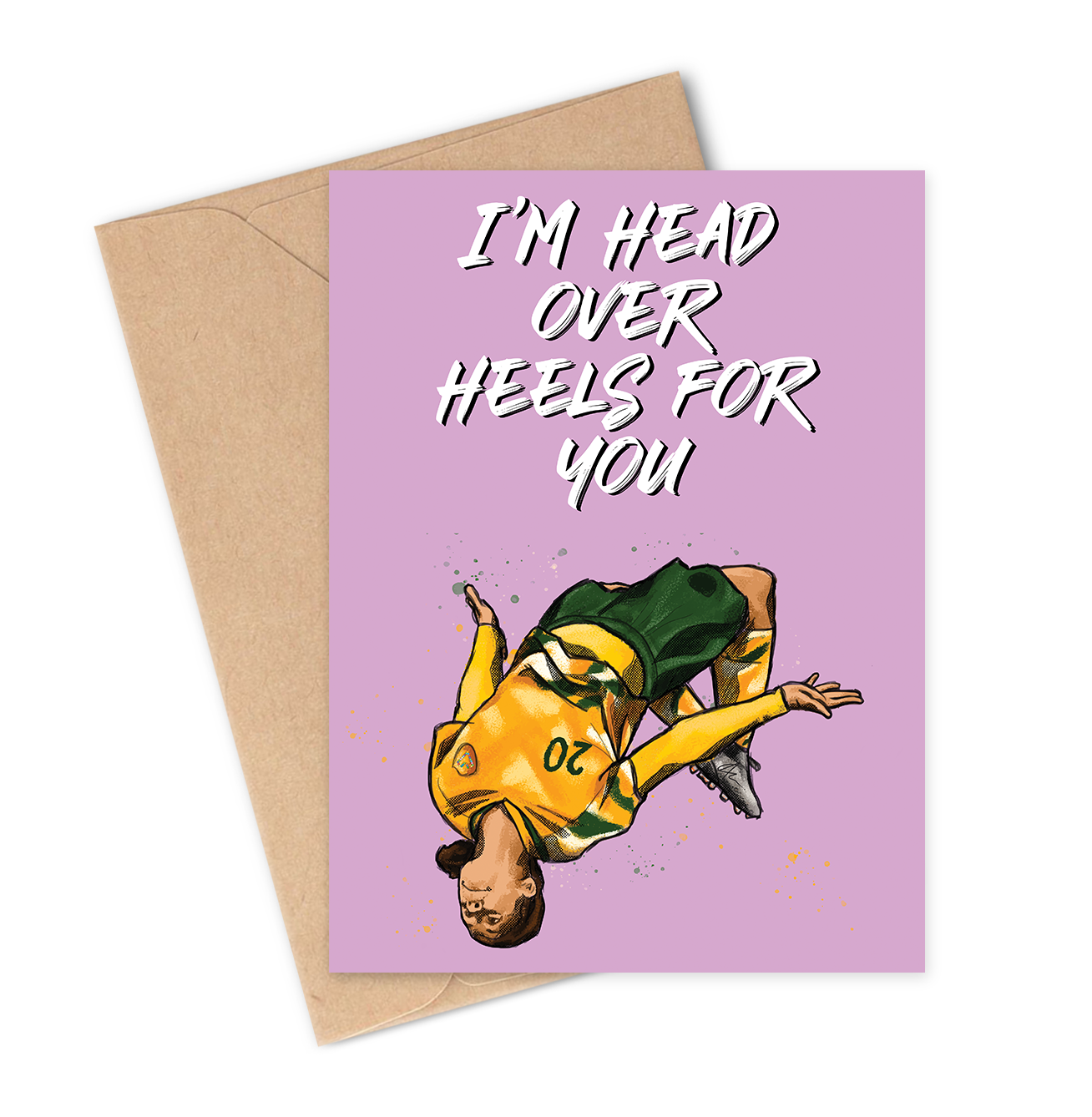 HEAD OVER HEELS SAM KERR Greeting Card with envelope