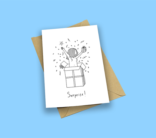 SURPRISE BIRTHDAY SUIT Greeting Card