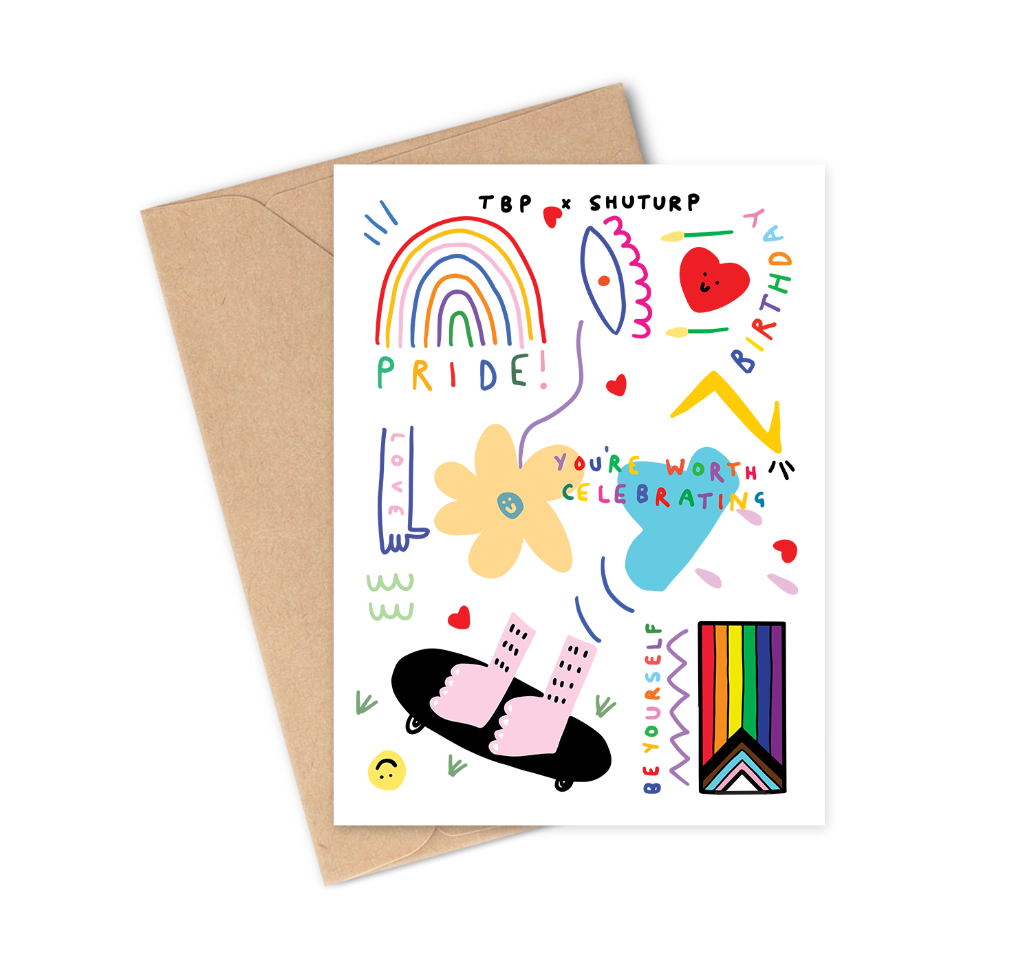 LGBTQ+ Birthday Vibes You're Worth Celebrating Greeting Card with envelope