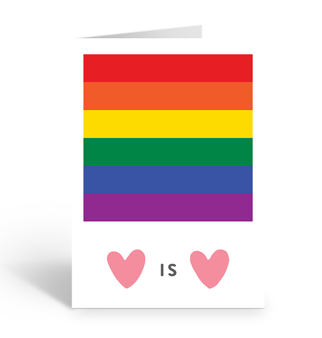 LOVE IS LOVE RAINBOW FLAG Greeting Card