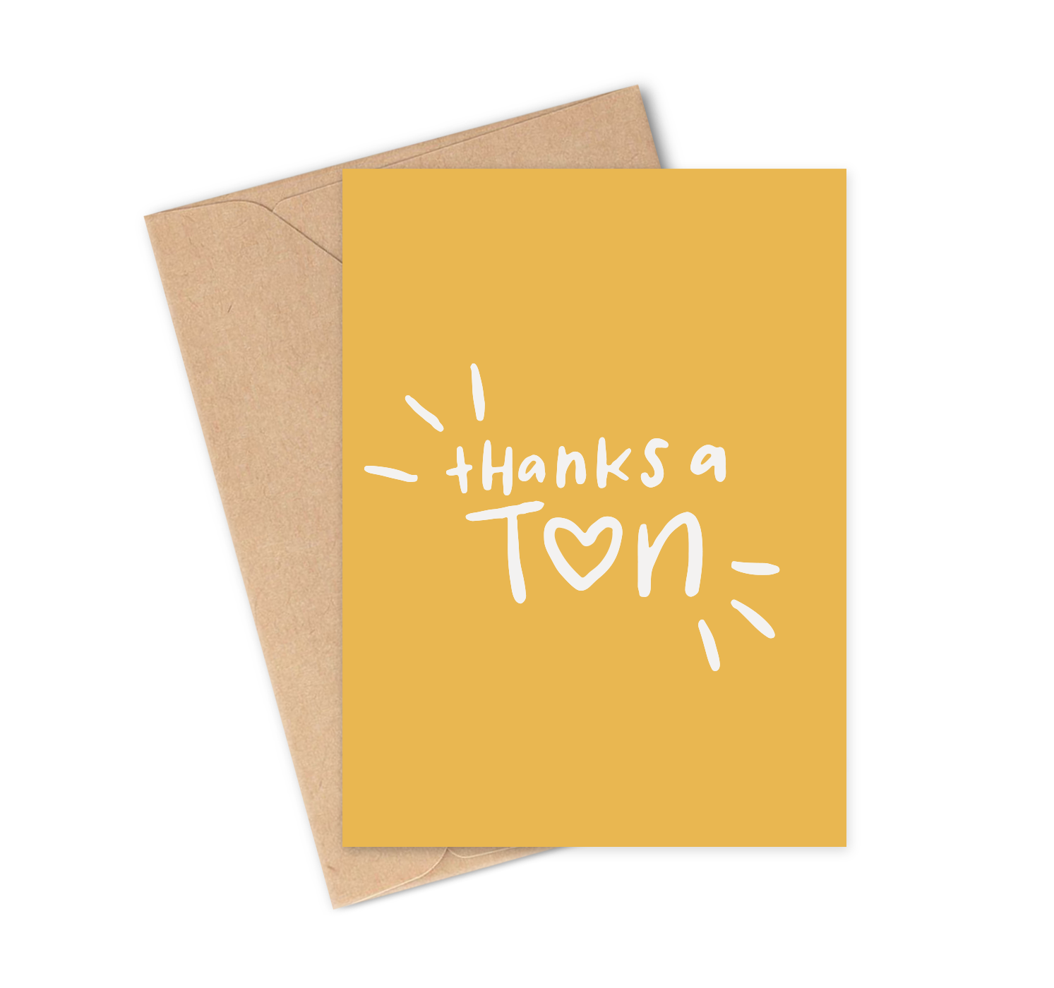 Thanks a ton greeting card with envelope
